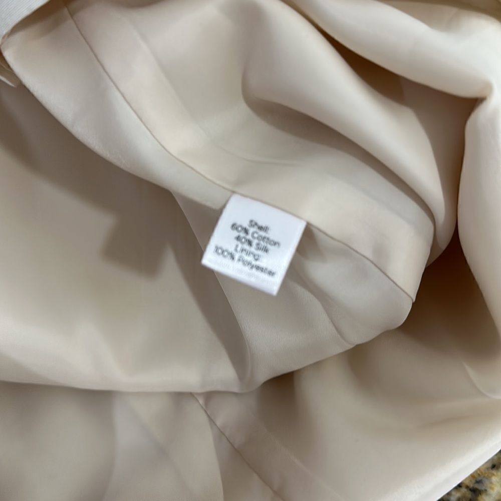 Glint One Ivory Shoulder Cotton Silk Blend Cocktail Dress Size 14 - Picture 12 of 13